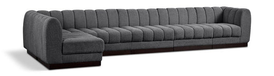 Meridian Furniture - Quinn Grey Chenille Fabric Modular Sectional - 6Pc - 124Grey-Sec6B veiw 1