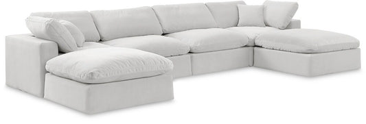 Meridian Furniture - Comfy Cream Velvet Modular Sectional - 6Pc - 189Cream-Sec6B veiw 1