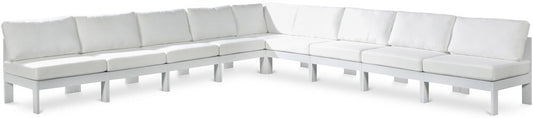 Meridian Furniture - Nizuc White Water Resistant Fabric Outdoor Patio Modular Sectional - 9Pc - 375White-Sec9A veiw 1