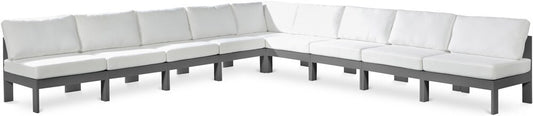 Meridian Furniture - Nizuc White Water Resistant Fabric Outdoor Patio Modular Sectional - 9Pc - 376White-Sec9A veiw 1