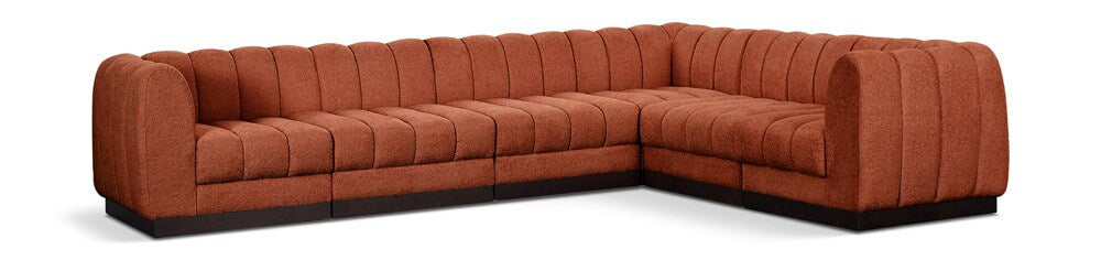 Meridian Furniture - Quinn Cognac Chenille Fabric Modular Sectional - 6Pc - 124Cognac-Sec6C veiw 1