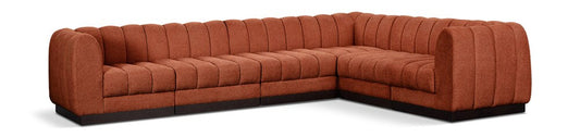 Meridian Furniture - Quinn Cognac Chenille Fabric Modular Sectional - 6Pc - 124Cognac-Sec6C veiw 1