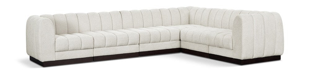 Meridian Furniture - Quinn Cream Chenille Fabric Modular Sectional - 6Pc - 124Cream-Sec6C veiw 1
