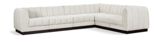 Meridian Furniture - Quinn Cream Chenille Fabric Modular Sectional - 6Pc - 124Cream-Sec6C veiw 1