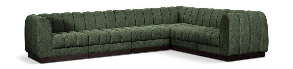 Meridian Furniture - Quinn Green Chenille Fabric Modular Sectional - 6Pc - 124Green-Sec6C veiw 1