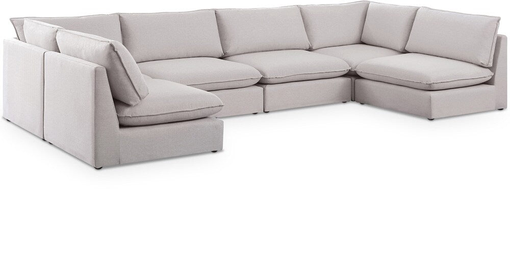 Meridian Furniture - Mackenzie Beige Durable Linen Textured Modular Sectional - 6Pc - 688Beige-Sec6C veiw 1