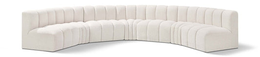 Meridian Furniture - Arc Cream Boucle Fabric Modular Sofa - 7Pc - 102Cream-S7B veiw 1