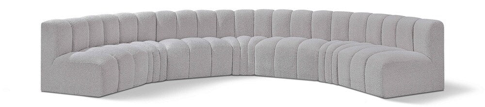 Meridian Furniture - Arc Grey Boucle Fabric Modular Sofa - 7Pc - 102Grey-S7B veiw 1