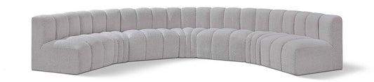 Meridian Furniture - Arc Grey Boucle Fabric Modular Sofa - 7Pc - 102Grey-S7B veiw 1
