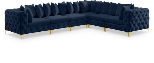 Meridian Furniture - Tremblay Navy Velvet Modular Sectional - 6Pc - 686Navy-Sec6A veiw 1