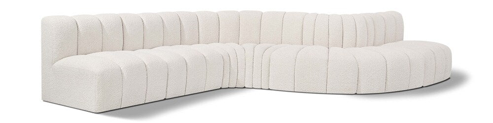 Meridian Furniture - Arc Cream Boucle Fabric Modular Sofa - 7Pc - 102Cream-S7C veiw 1