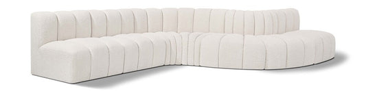 Meridian Furniture - Arc Cream Boucle Fabric Modular Sofa - 7Pc - 102Cream-S7C veiw 1