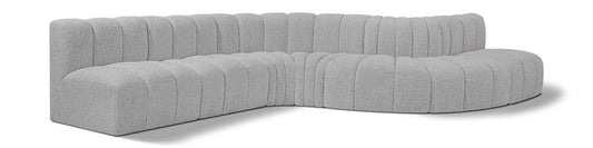 Meridian Furniture - Arc Grey Boucle Fabric Modular Sofa - 7Pc - 102Grey-S7C veiw 1