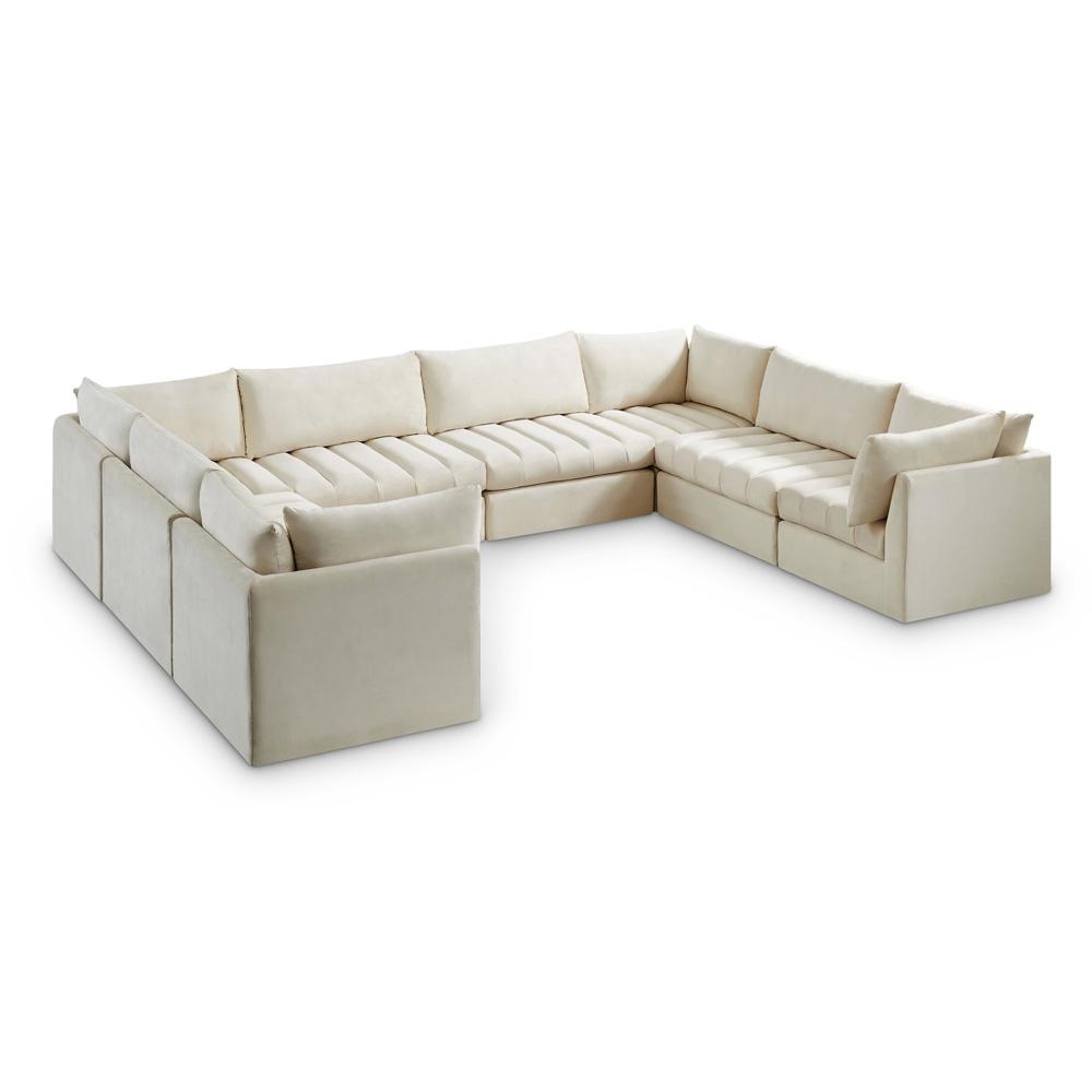Meridian Furniture - Jacob Cream Velvet Modular Sectional - 8Pc - 649Cream-Sec8A veiw 1