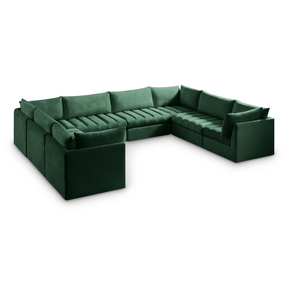 Meridian Furniture - Jacob Green Velvet Modular Sectional - 8Pc - 649Green-Sec8A veiw 1