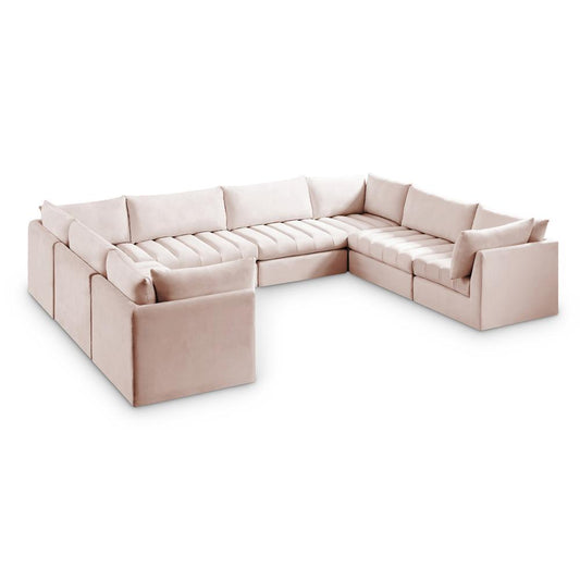 Meridian Furniture - Jacob Pink Velvet Modular Sectional - 8Pc - 649Pink-Sec8A veiw 1