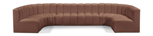 Meridian Furniture - Arc Cognac Vegan Leather Modular Sofa - 8Pc - 101Cognac-S8A veiw 1