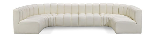 Meridian Furniture - Arc Cream Vegan Leather Modular Sofa - 8Pc - 101Cream-S8A veiw 1