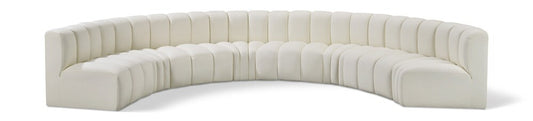 Meridian Furniture - Arc Cream Vegan Leather Modular Sofa - 8Pc - 101Cream-S8B veiw 1
