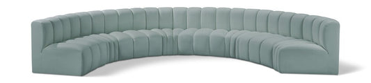 Meridian Furniture - Arc Mint Green Vegan Leather Modular Sofa - 8Pc - 101Mint-S8B veiw 1