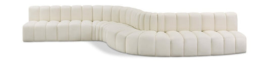 Meridian Furniture - Arc Cream Vegan Leather Modular Sofa - 8Pc - 101Cream-S8C veiw 1