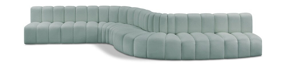 Meridian Furniture - Arc Mint Green Vegan Leather Modular Sofa - 8Pc - 101Mint-S8C veiw 1