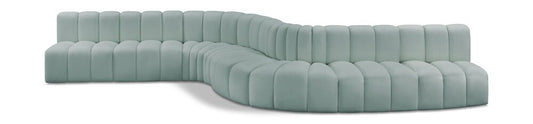 Meridian Furniture - Arc Mint Green Vegan Leather Modular Sofa - 8Pc - 101Mint-S8C veiw 1