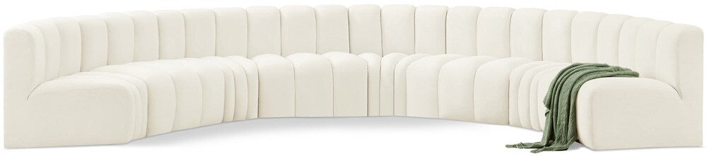 Meridian Furniture - Arc Cream Velvet Modular Sofa - 8Pc - 103Cream-S8B veiw 1