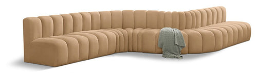 Meridian Furniture - Arc Camel Velvet Modular Sofa - 8Pc - 103Camel-S8C veiw 1