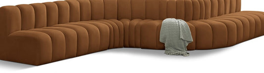 Meridian Furniture - Arc Saddle Velvet Modular Sofa - 8Pc - 103Saddle-S8C veiw 1