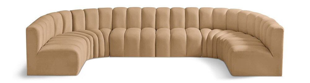 Meridian Furniture - Arc Camel Velvet Modular Sofa - 8Pc - 103Camel-S8A veiw 1
