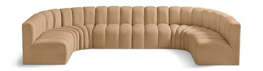 Meridian Furniture - Arc Camel Velvet Modular Sofa - 8Pc - 103Camel-S8A veiw 1