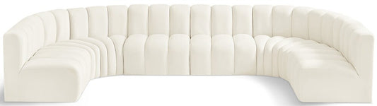 Meridian Furniture - Arc Cream Velvet Modular Sofa - 8Pc - 103Cream-S8A veiw 1