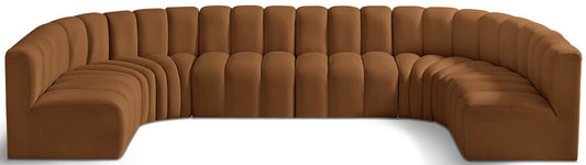 Meridian Furniture - Arc Saddle Velvet Modular Sofa - 8Pc - 103Saddle-S8A veiw 1