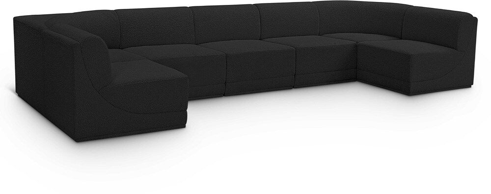 Meridian Furniture - Ollie Black Boucle Fabric Modular Sectional - 7Pc - 118Black-Sec7A veiw 1