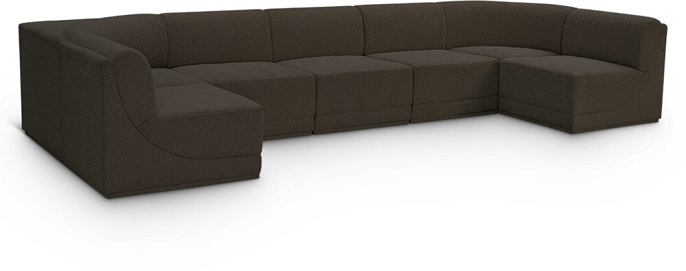 Meridian Furniture - Ollie Brown Boucle Fabric Modular Sectional - 7Pc - 118Brown-Sec7A veiw 1