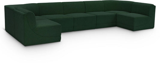 Meridian Furniture - Ollie Green Boucle Fabric Modular Sectional - 7Pc - 118Green-Sec7A veiw 1