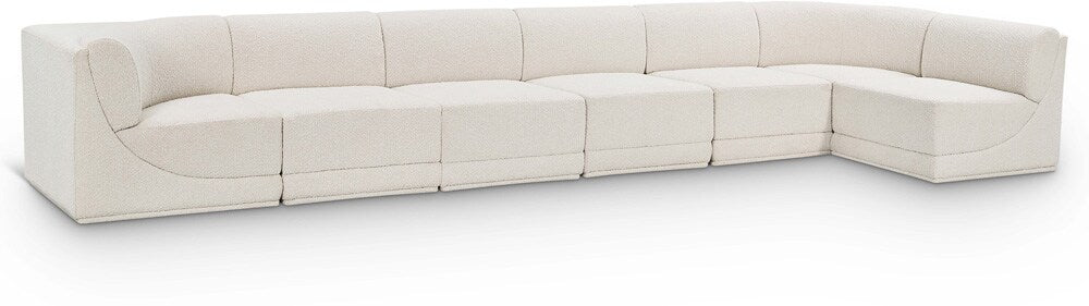 Meridian Furniture - Ollie Cream Boucle Fabric Modular Sectional - 7Pc - 118Cream-Sec7B veiw 1