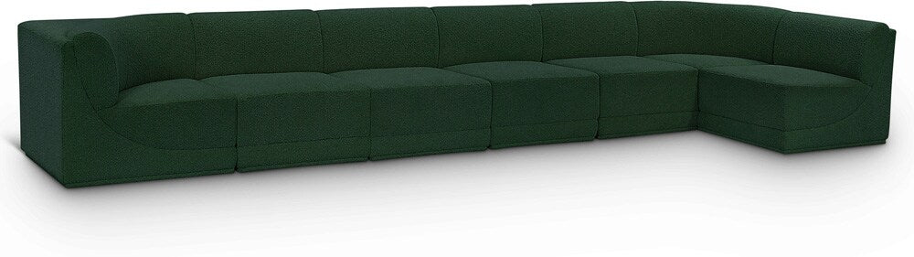 Meridian Furniture - Ollie Green Boucle Fabric Modular Sectional - 7Pc - 118Green-Sec7B veiw 1