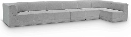 Meridian Furniture - Ollie Grey Boucle Fabric Modular Sectional - 7Pc - 118Grey-Sec7B veiw 1