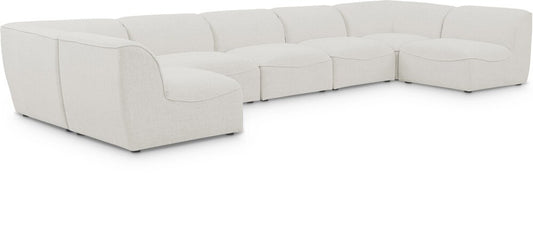 Meridian Furniture - Miramar Cream Durable Linen Textured Modular Sectional - 7Pc - 683Cream-Sec7B veiw 1