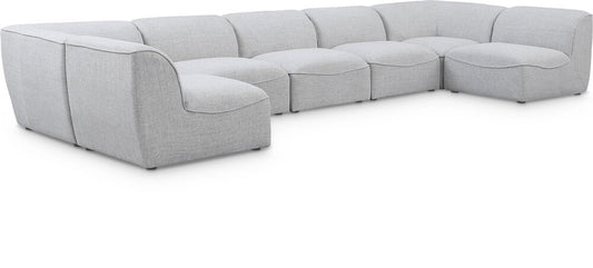 Meridian Furniture - Miramar Grey Durable Linen Textured Modular Sectional - 7Pc - 683Grey-Sec7B veiw 1