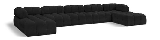 Meridian Furniture - Ames Black Boucle Fabric Modular Sectional - 7Pc - 611Black-Sec7B veiw 1