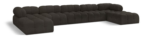 Meridian Furniture - Ames Brown Boucle Fabric Modular Sectional - 7Pc - 611Brown-Sec7B veiw 1