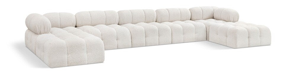 Meridian Furniture - Ames Cream Boucle Fabric Modular Sectional - 7Pc - 611Cream-Sec7B veiw 1