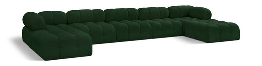 Meridian Furniture - Ames Green Boucle Fabric Modular Sectional - 7Pc - 611Green-Sec7B veiw 1