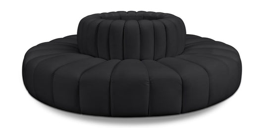 Meridian Furniture - Arc Black Vegan Leather Modular Sofa - 8Pc - 101Black-S8D veiw 1