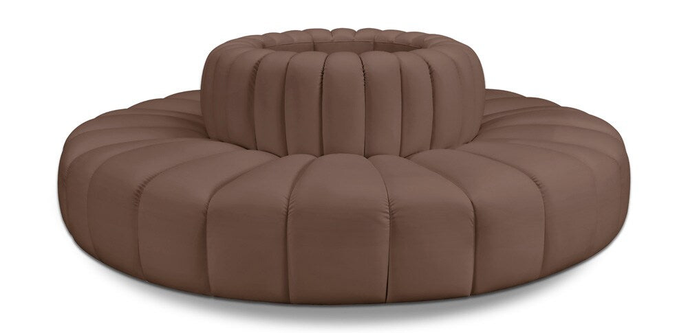 Meridian Furniture - Arc Brown Vegan Leather Modular Sofa - 8Pc - 101Brown-S8D veiw 1