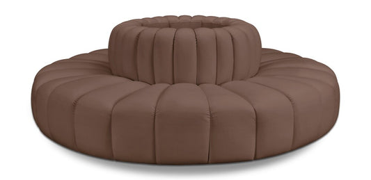 Meridian Furniture - Arc Brown Vegan Leather Modular Sofa - 8Pc - 101Brown-S8D veiw 1