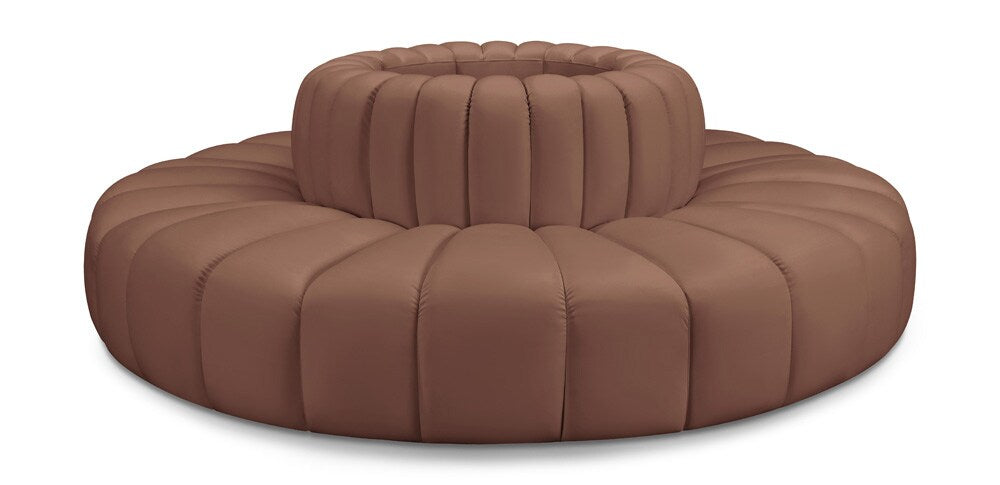 Meridian Furniture - Arc Cognac Vegan Leather Modular Sofa - 8Pc - 101Cognac-S8D veiw 1